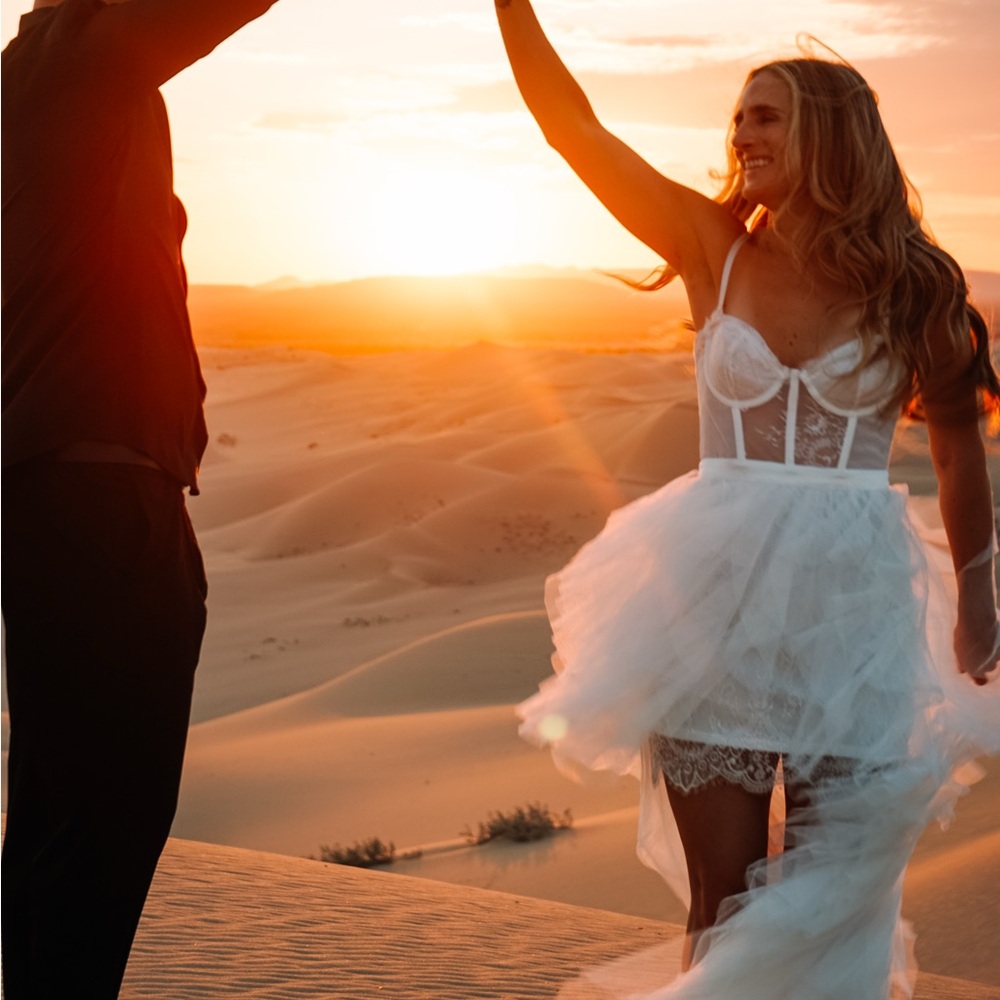 Elegant White Tulle Lace Dress